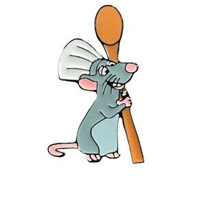 Ratatouille Mouse Lapel Pin Rat Chef Wood Spoon Badge Brooch Accessories Jewelry